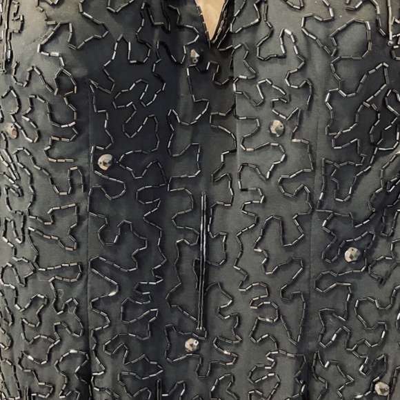 Niteline Women’s 4 Black Halter Heavy Beaded Halter Mini Dress 1980s Cocktail - Picture 3 of 6